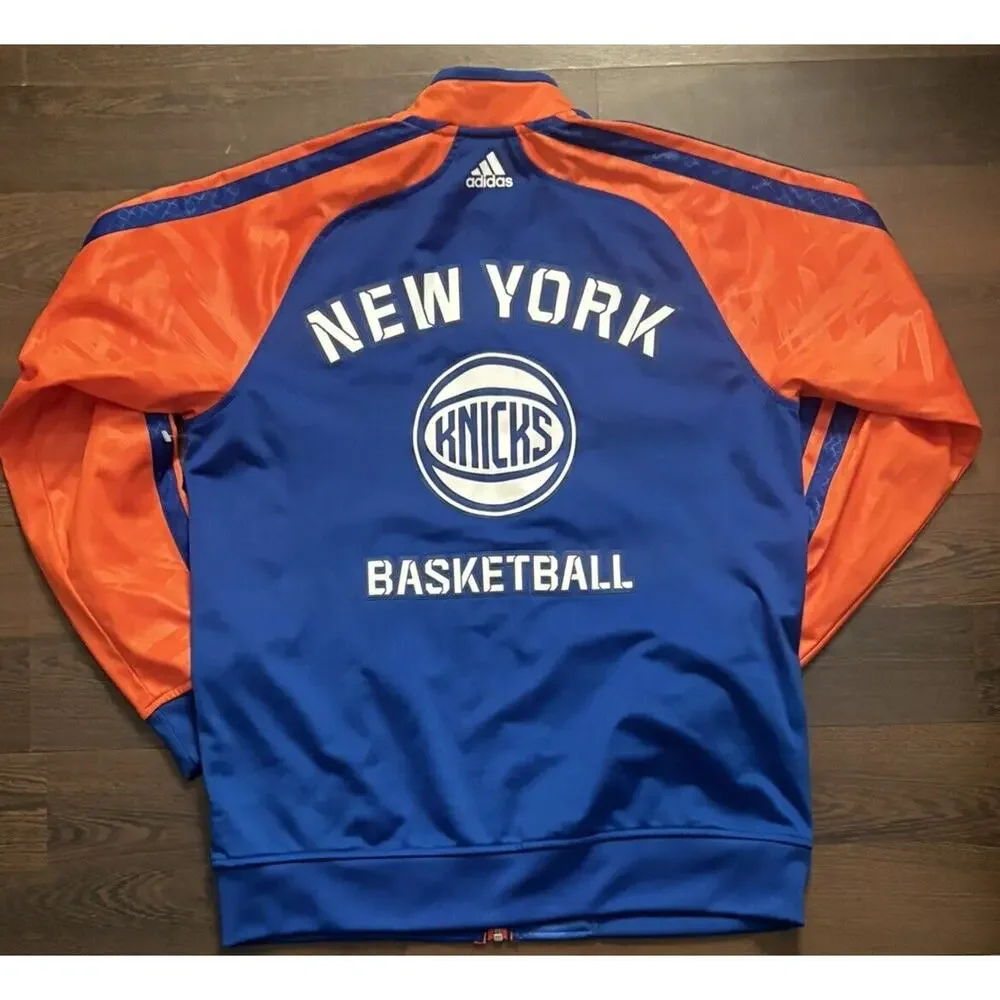 Rare 2013 Men's New York Knicks Adidas On Court Warm Up Performance Jacket Sz M